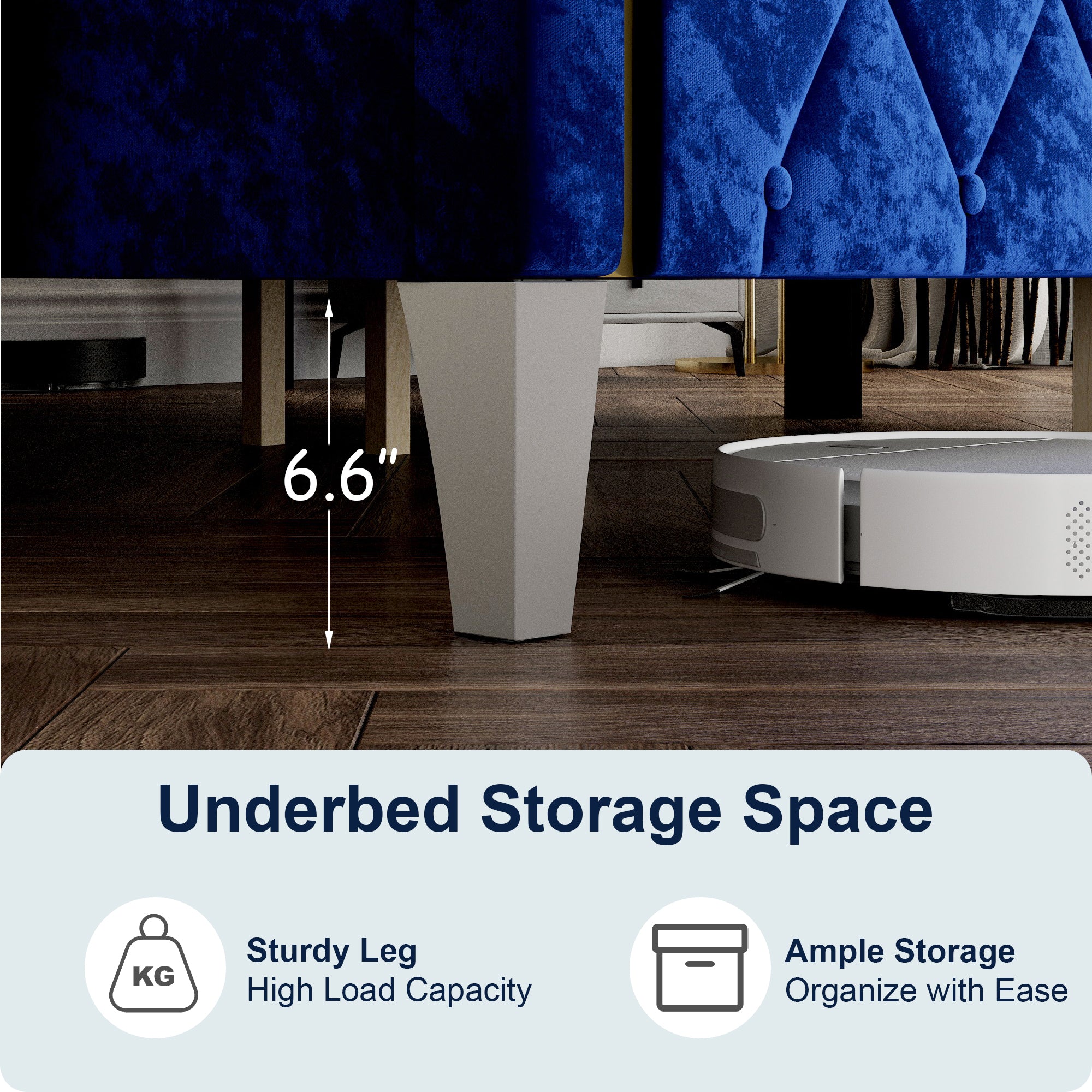 Low Profile Platform Bed With Comfortable Headboard