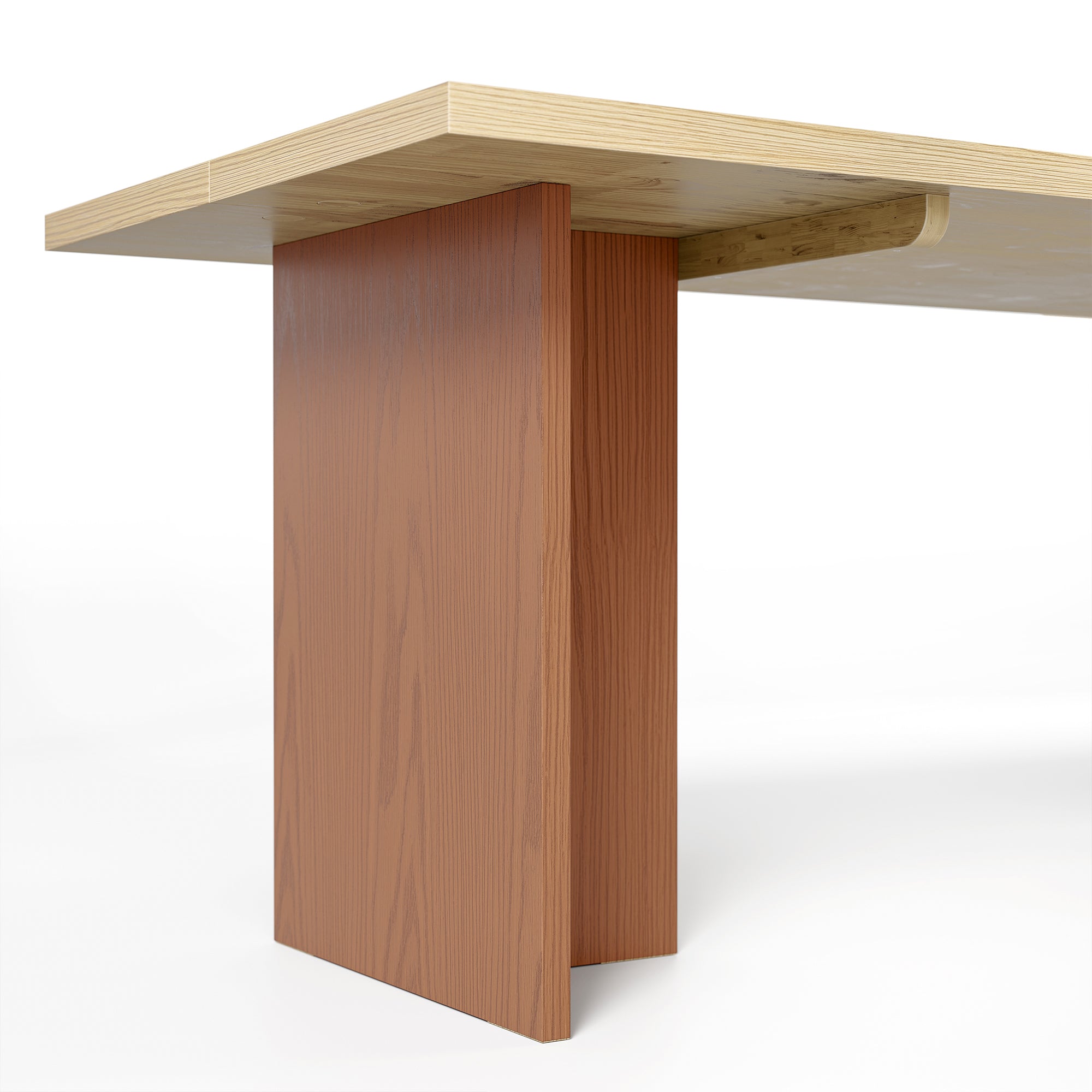 Wood dining table with oak legs