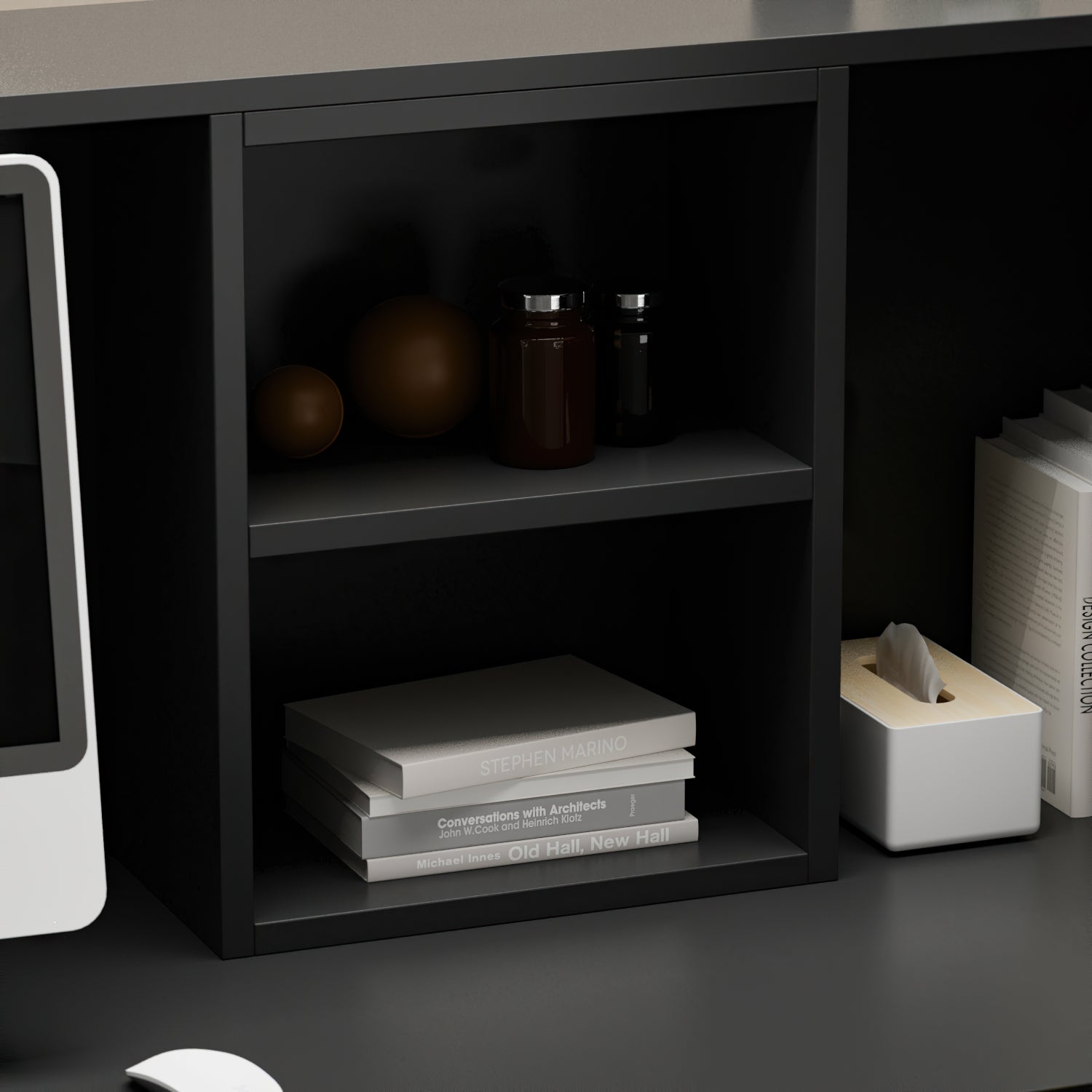 L-Shaped Reception Desk with Large Storage Filing Cabinets