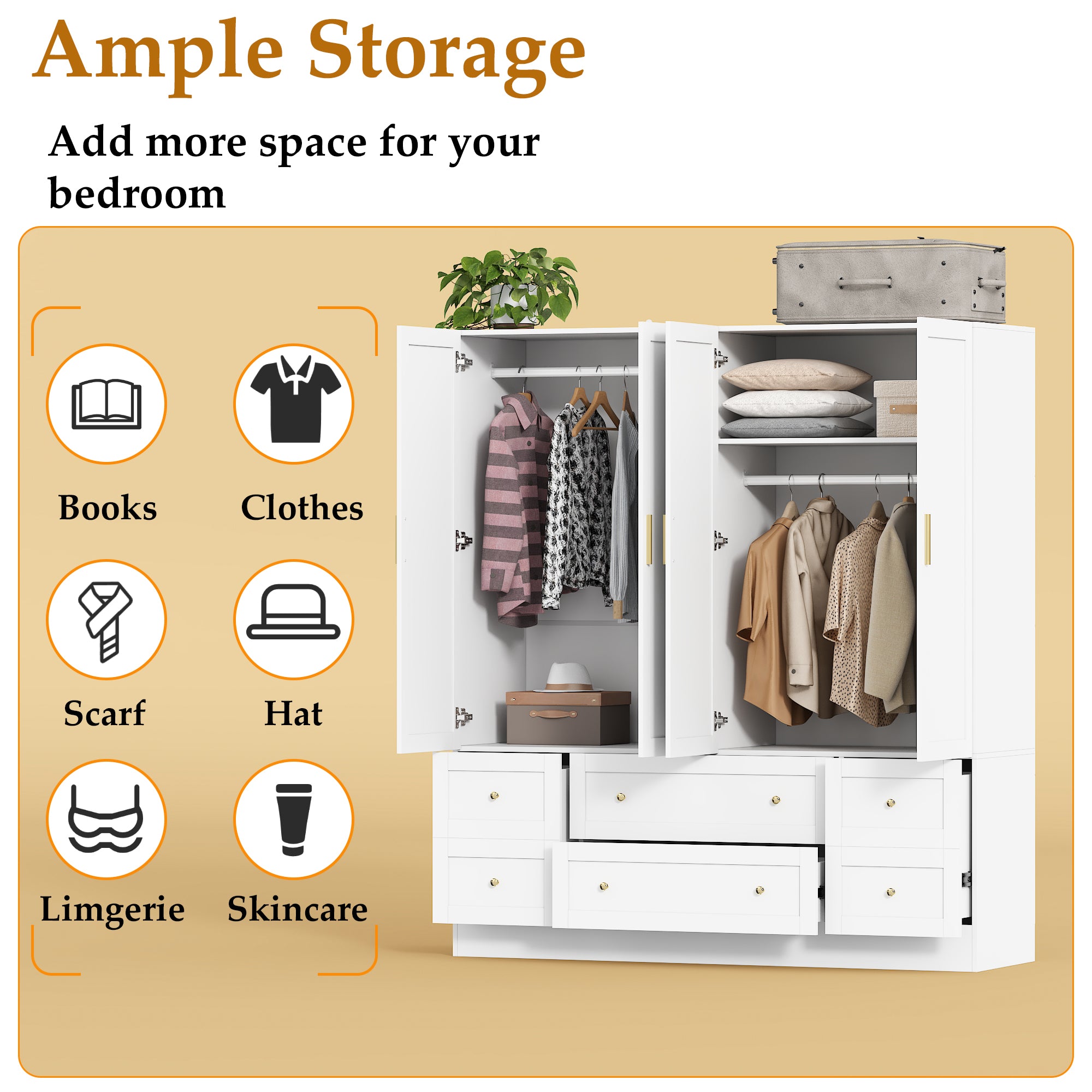 4-Door Wardrobe With Optimized Storage