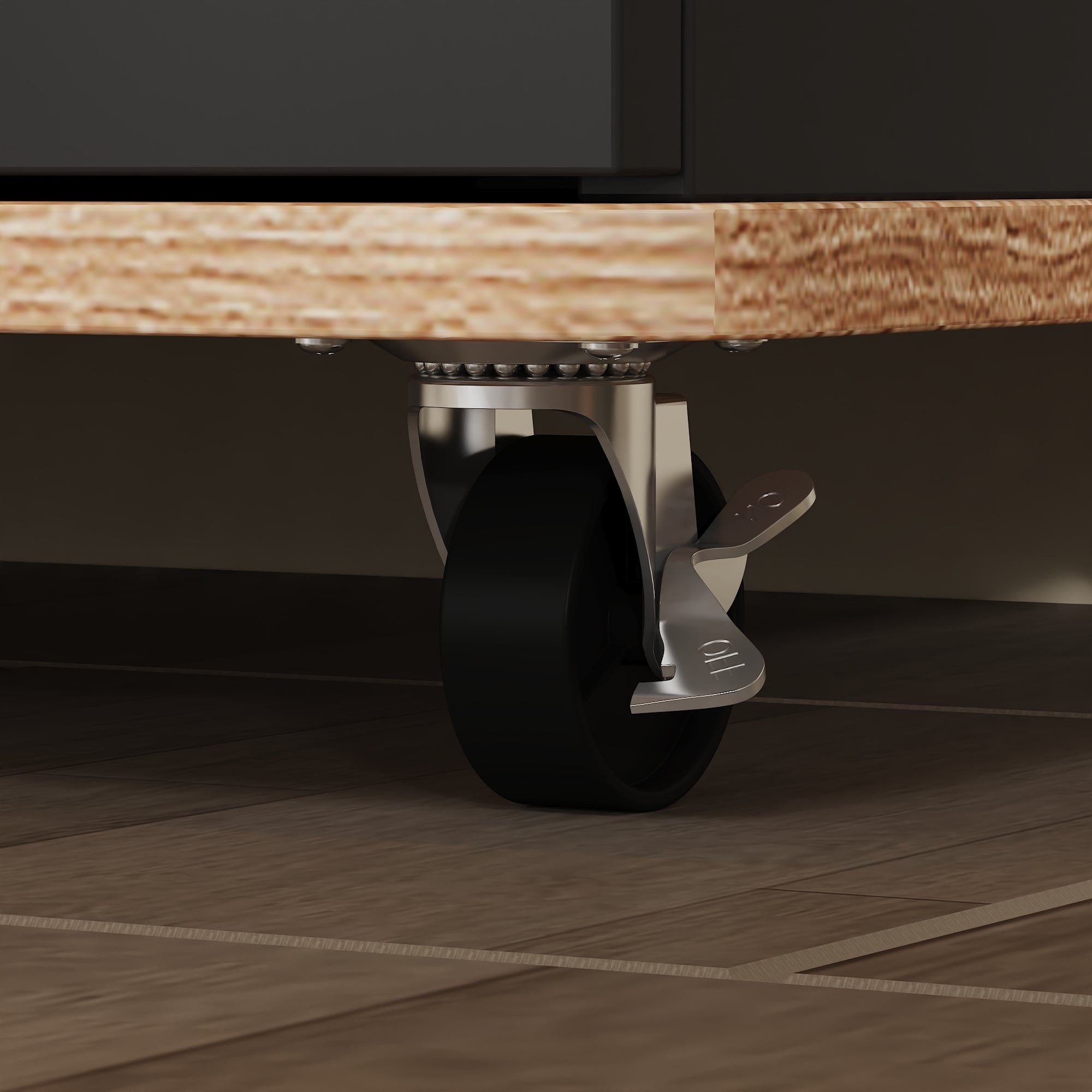 70'' W 4-Drawer TV Stand Media Console With TV Bracket And 6-Wheel