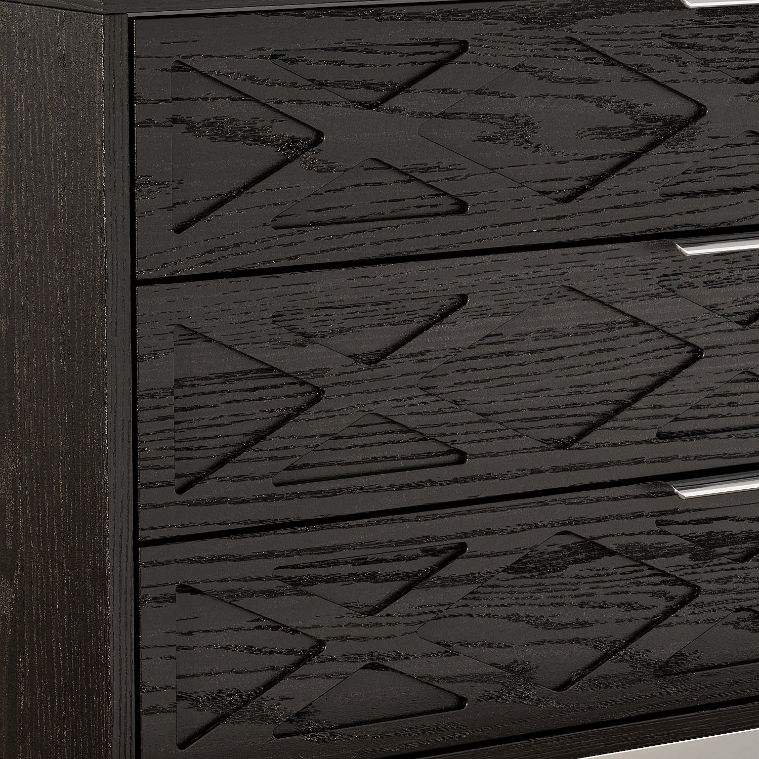 3-Drawer Nightstand With Metal Legs