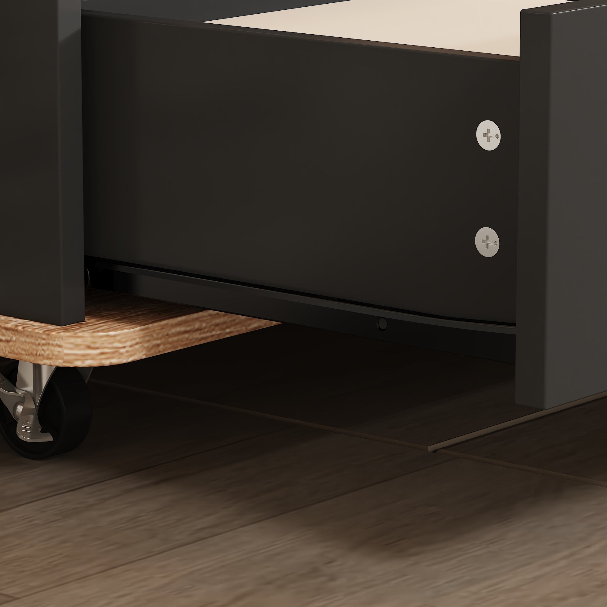 70'' W 4-Drawer TV Stand Media Console With TV Bracket And 6-Wheel