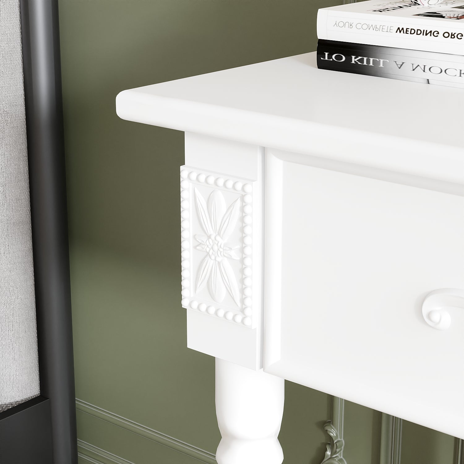 1-Shelf And 1-Drawer Nightstand With Elegent Design