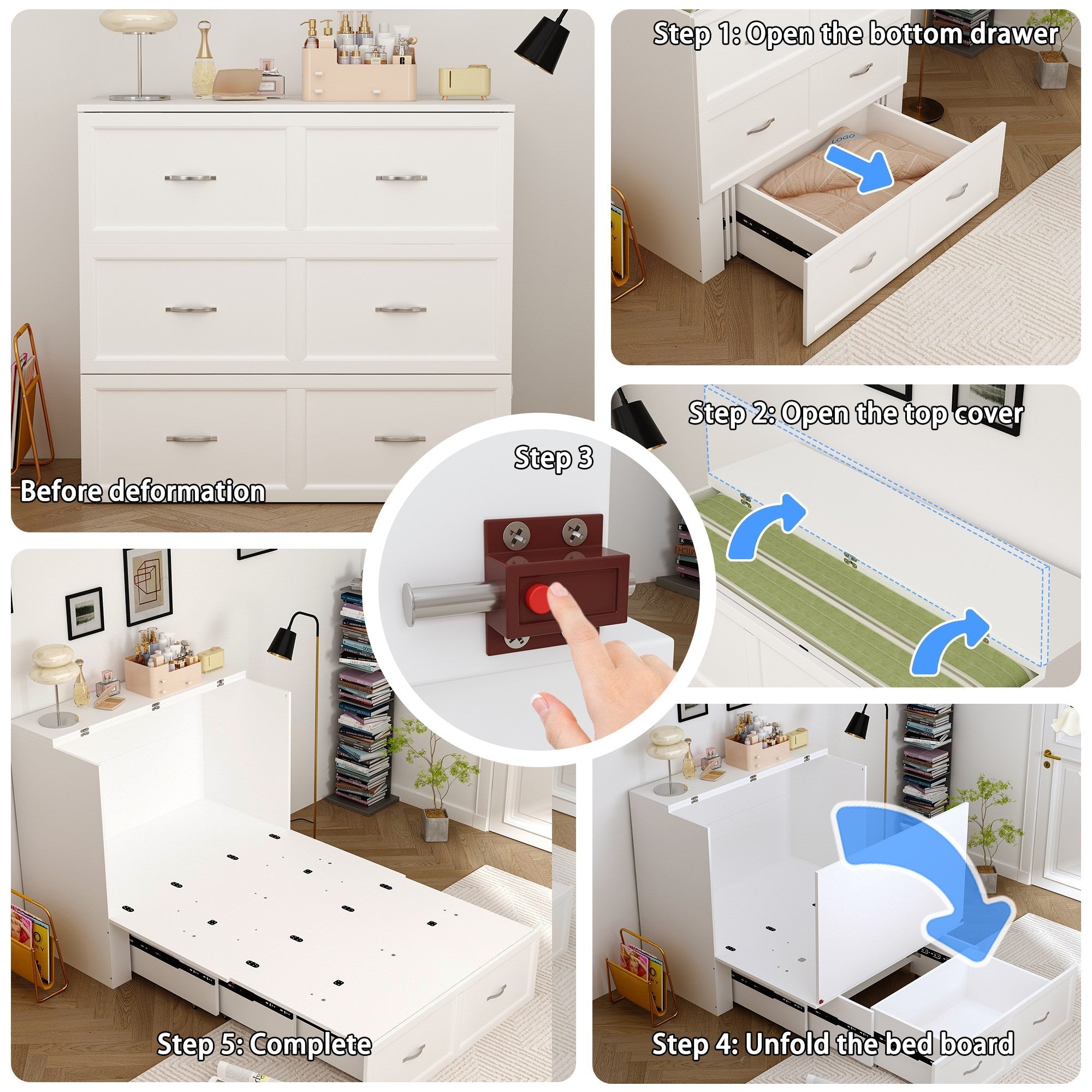 Fold Out Murphy Bed With Power Outlets