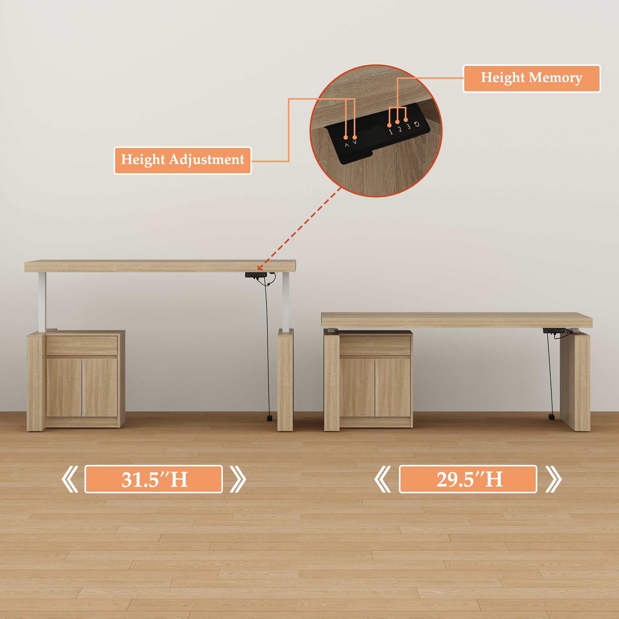 71'' W Height Adjustable Standing Desk