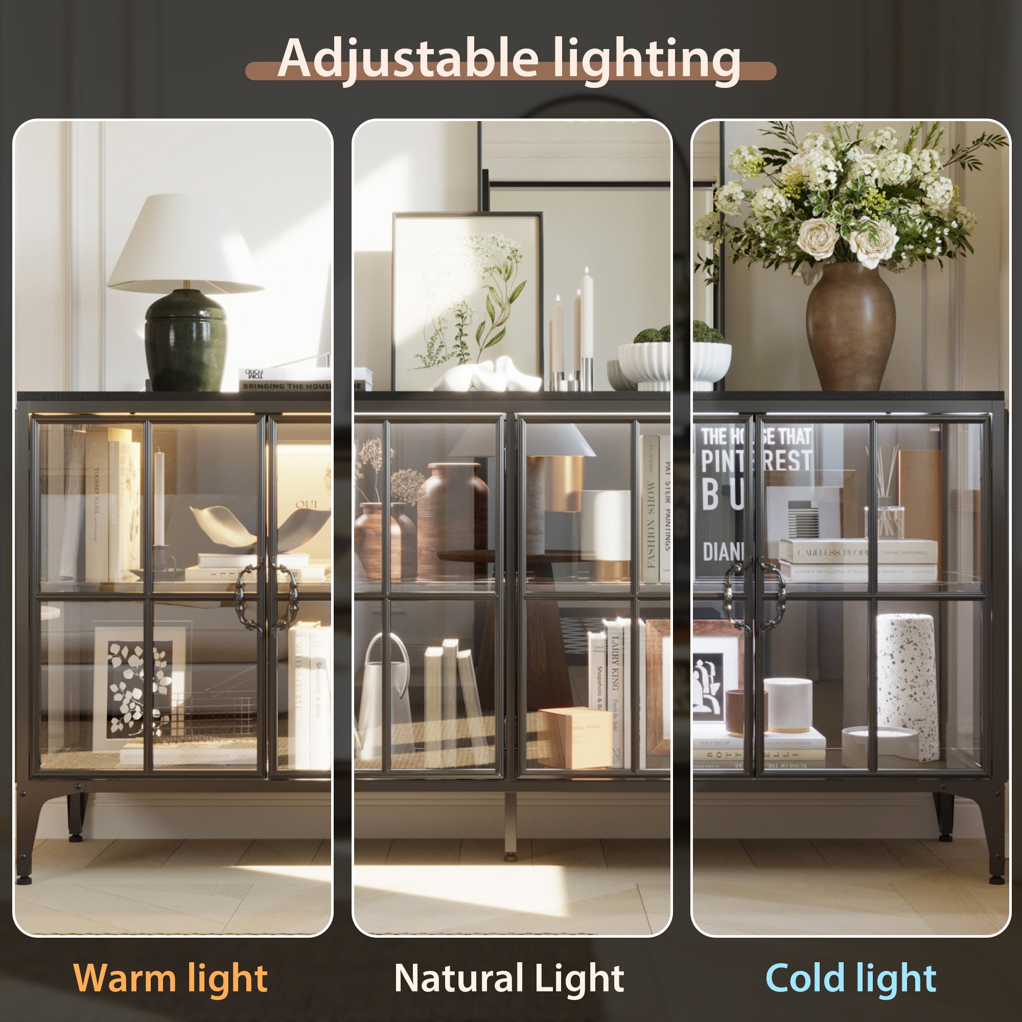 63" W Sideboard Cabinet Buffet Storage Cabinet