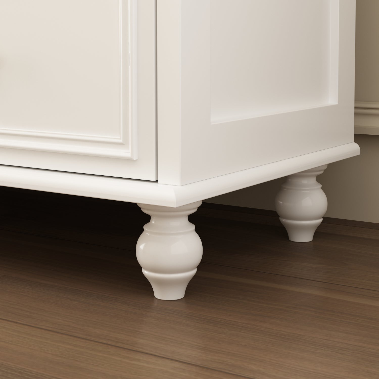 Modern 9-Drawer Triple Dresser White Finish Wide Storage Chest