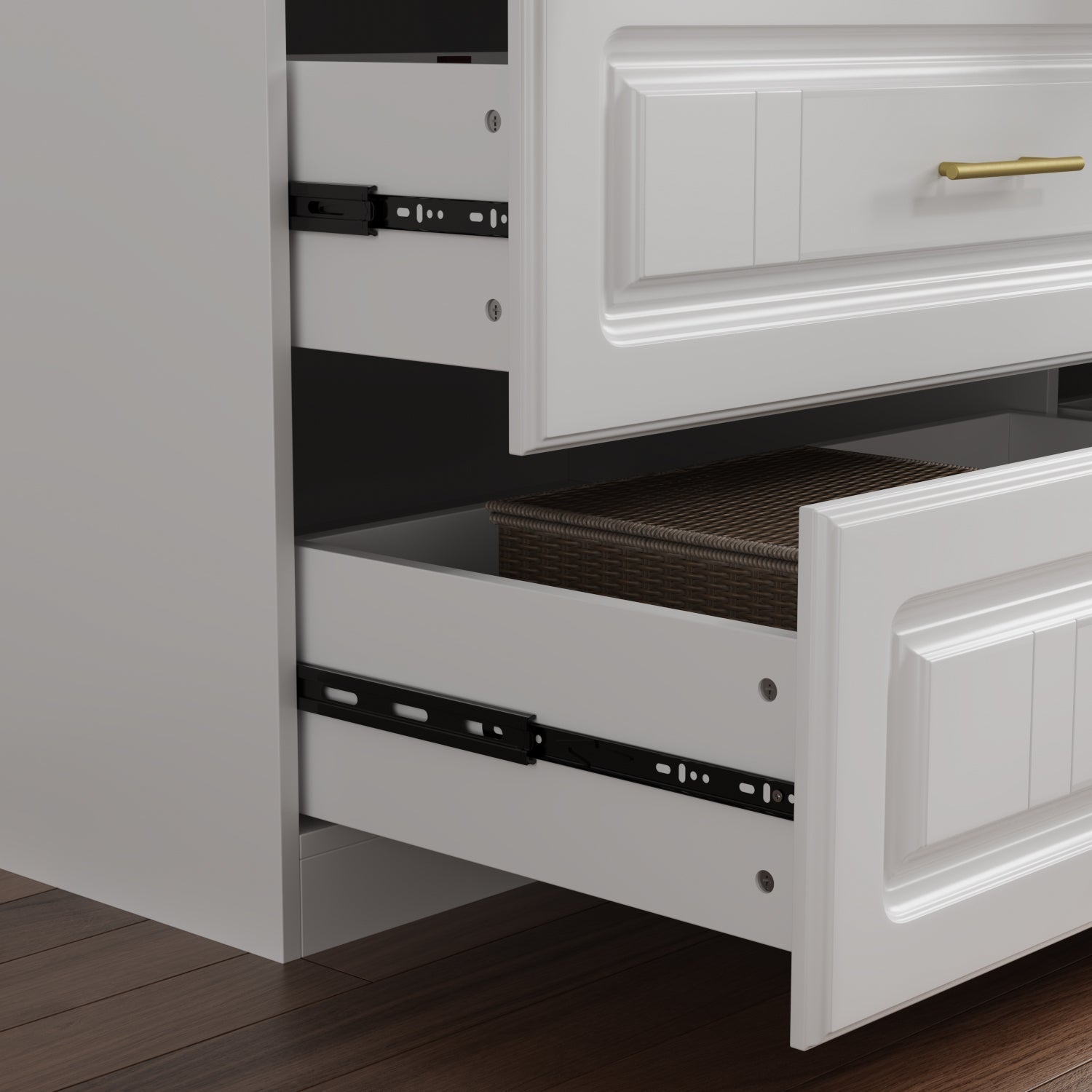 Family Cabinet Wardrobe Bedroom Armoire Home Closet 4 Doors and Drawers