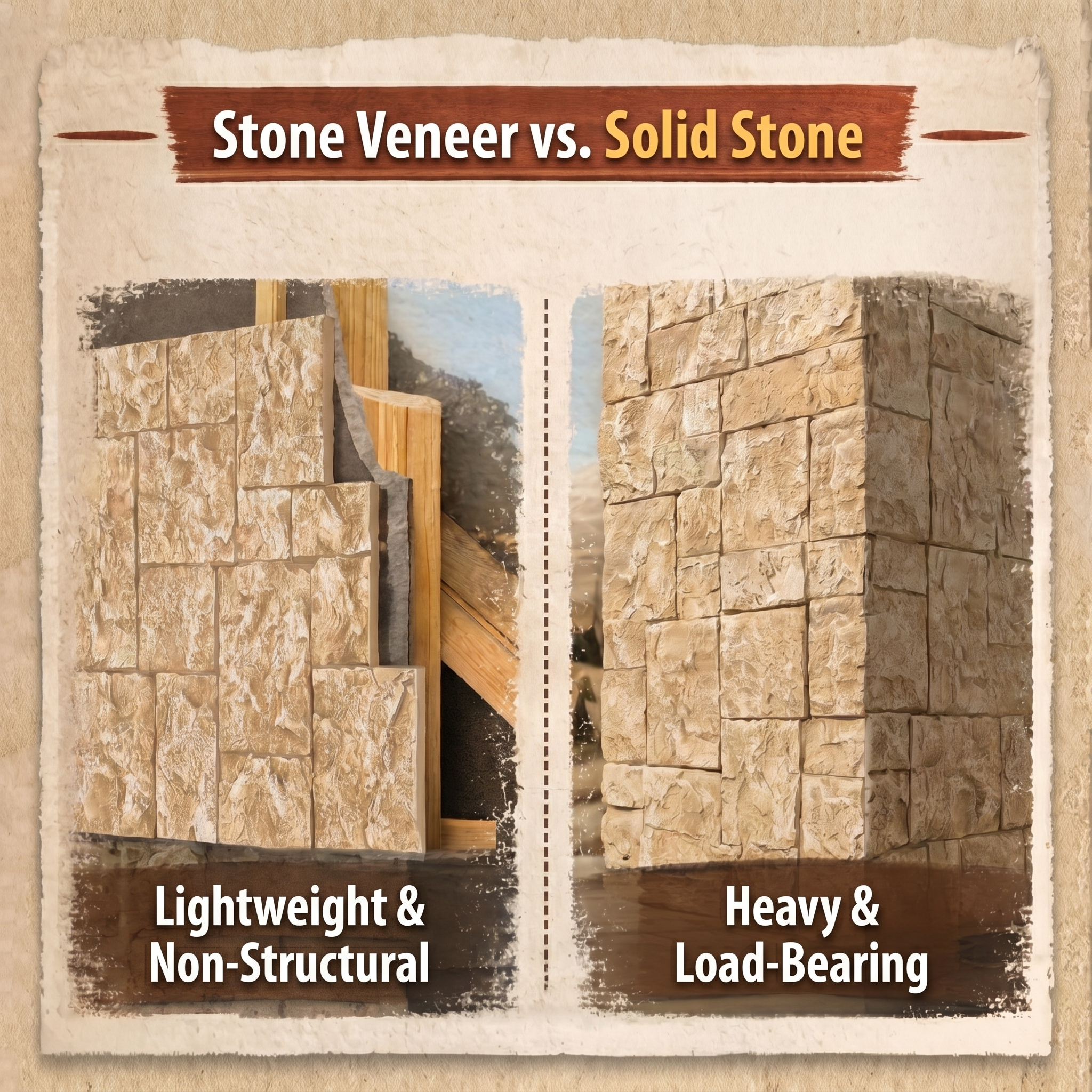 Beige Square Faux Stone Wall Panel Set of 9, Lightweight Indoor & Outdoor Decor Wall Panels