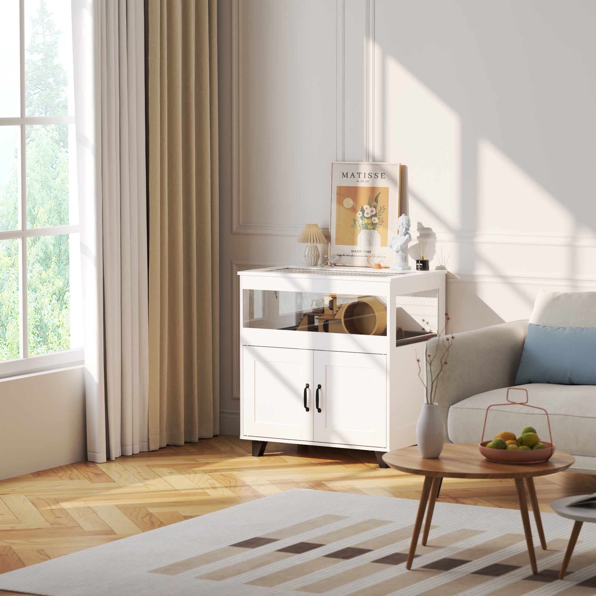 Spacious Hamster Cage With Removable Tray And Transparent View