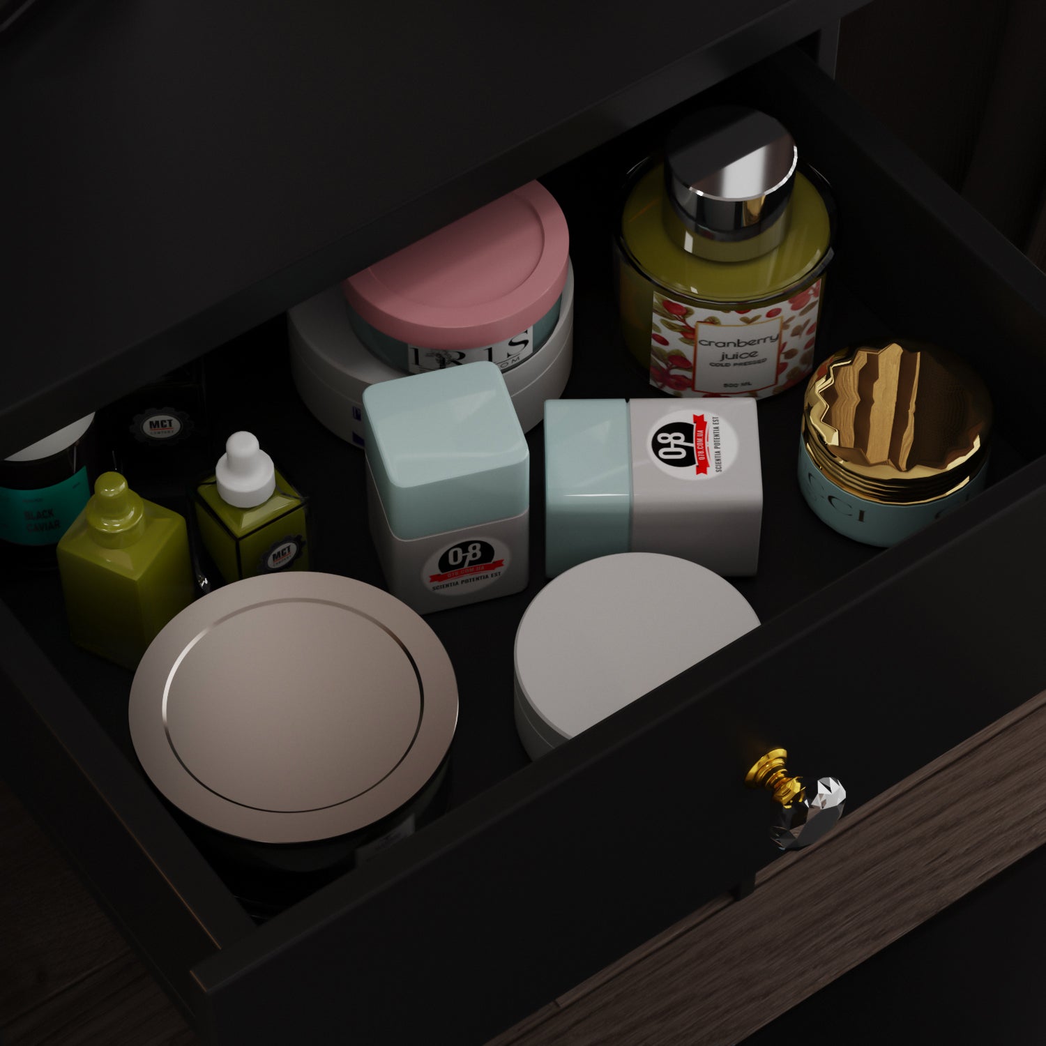 Vanity Set with Stool and Mirror