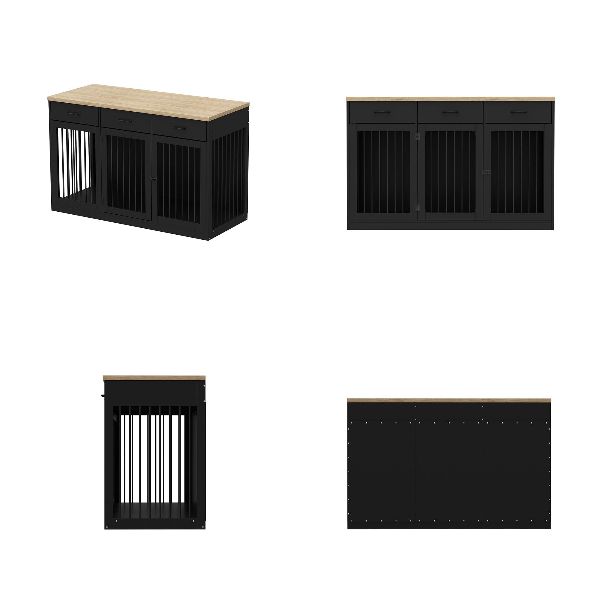 Dog Crate Furniture with 3 Drawers