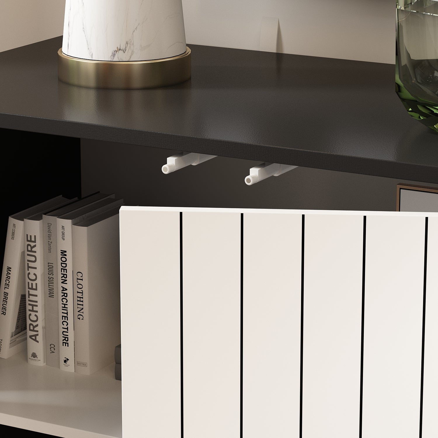 Cabinet Cupboard With 4 Doors For Living Room Entryway