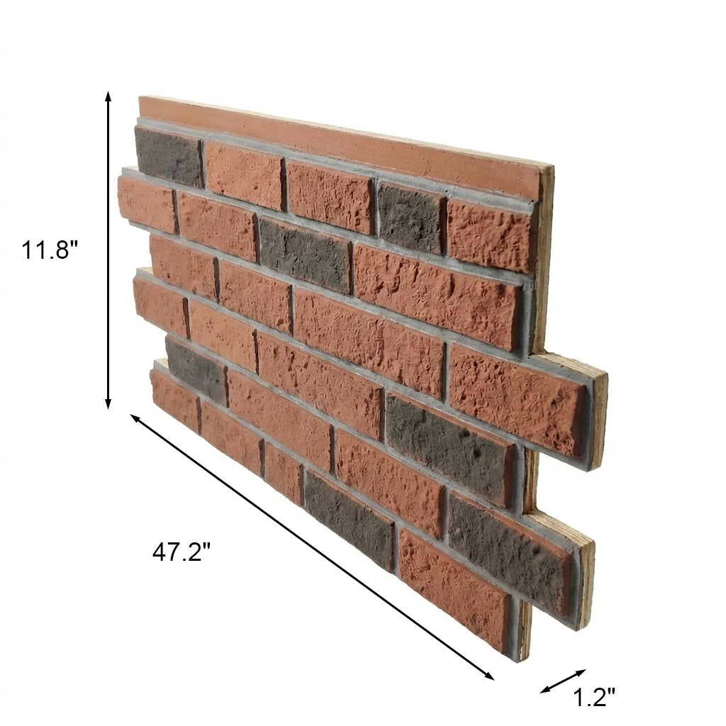 Brown 3D Artificial Brick Wall Panels Set of 18, Lightweight Foam Decor Panels for Indoor & Outdoor
