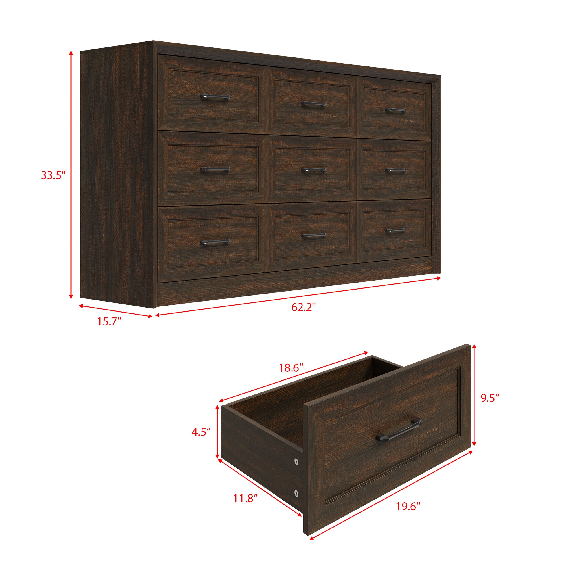 3-Drawer & 2-Door Accent Cabinet Storage Solution For Entryway, Living Room & Bedroom