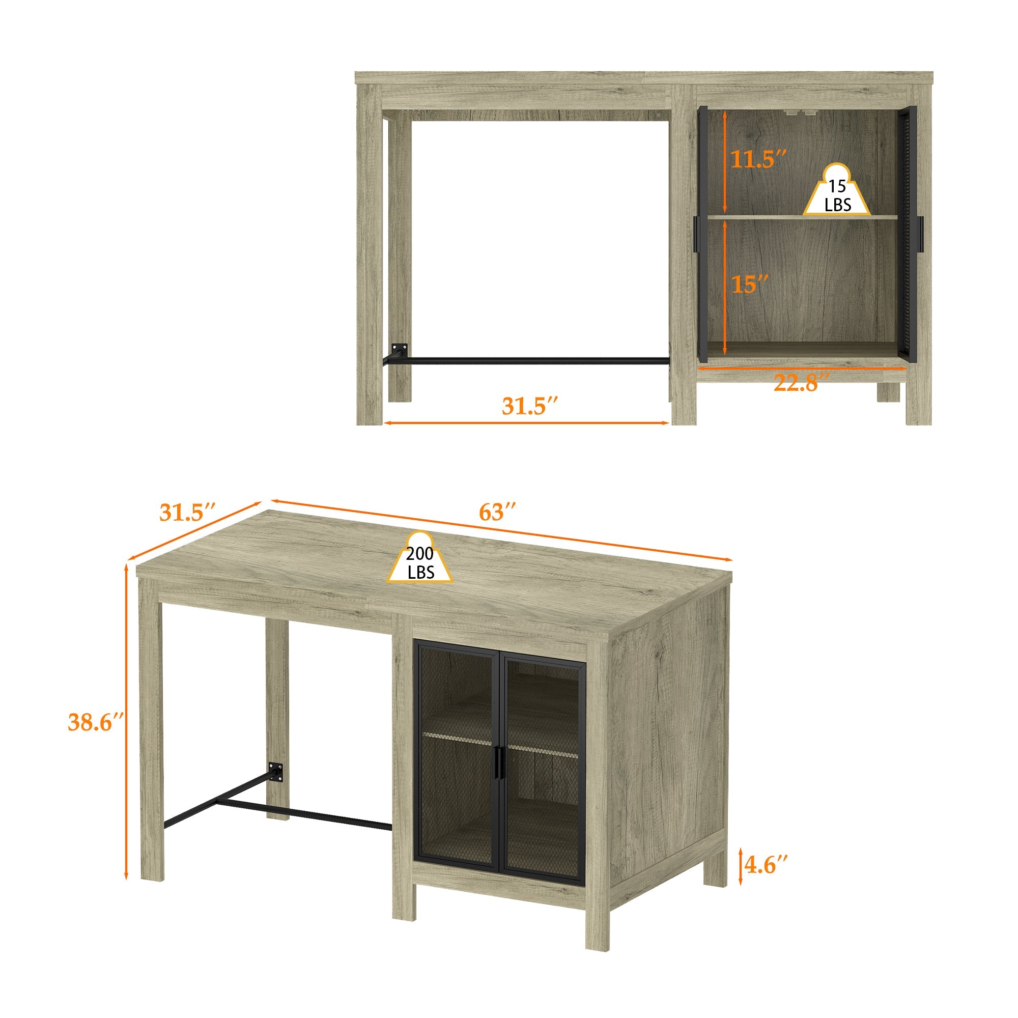63" W Kitchen Island