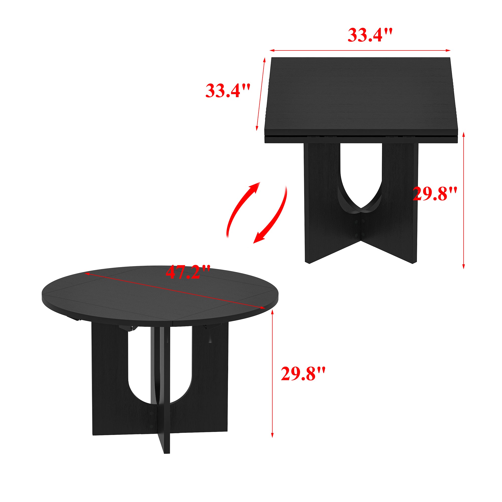 47.2" Round Folding Dining Table