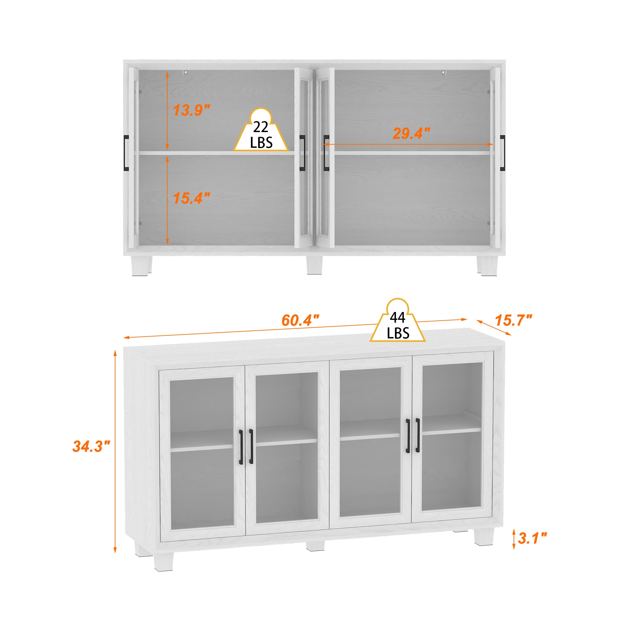 Accent Cabinet With Tempered Glass Door