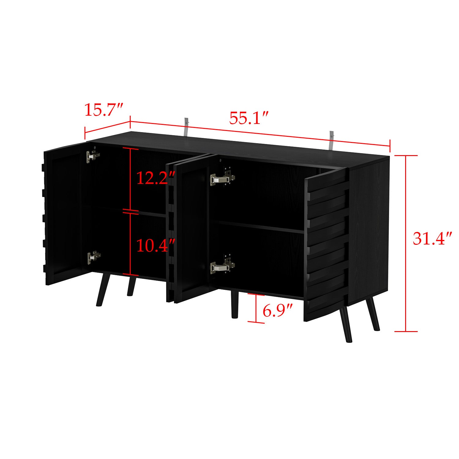 55.1'' W Buffet Cabinet with Storage, Kitchen Sideboard Buffet Table