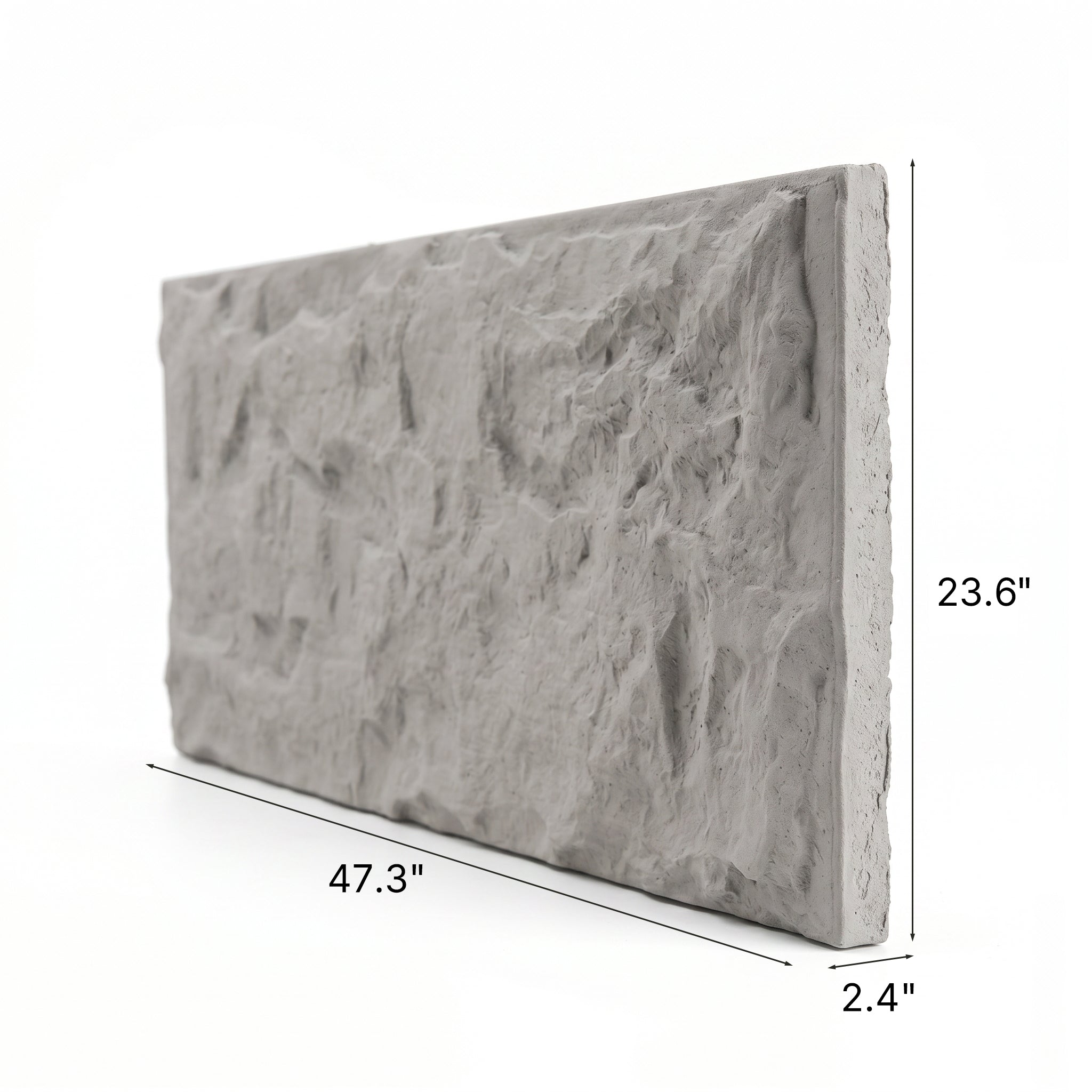 Light Gray Rough Faux Stone Wall Panel Set of 5, Indoor & Outdoor Lightweight Decor Wall Panels