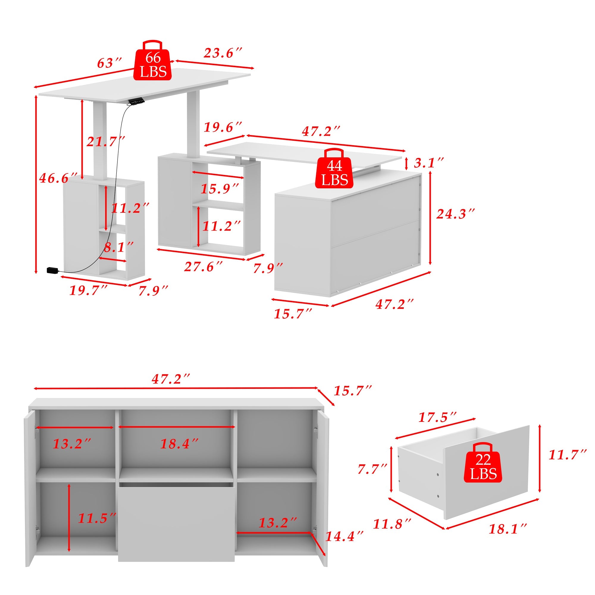 Ergonomic Home Office Sit Stand Up Desk With Memory Preset Controller