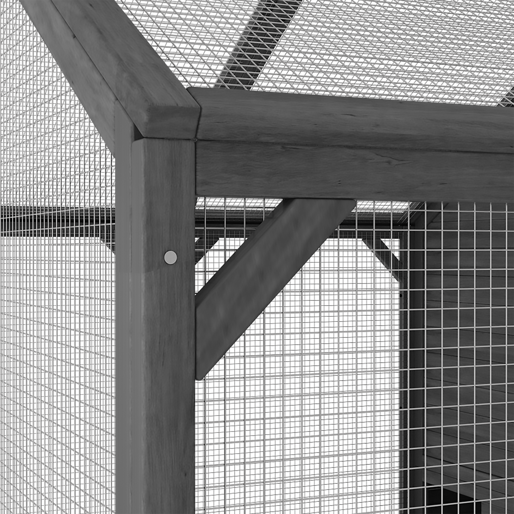 Large Outdoor Cat Enclosure with Cover and Multi-Level Design