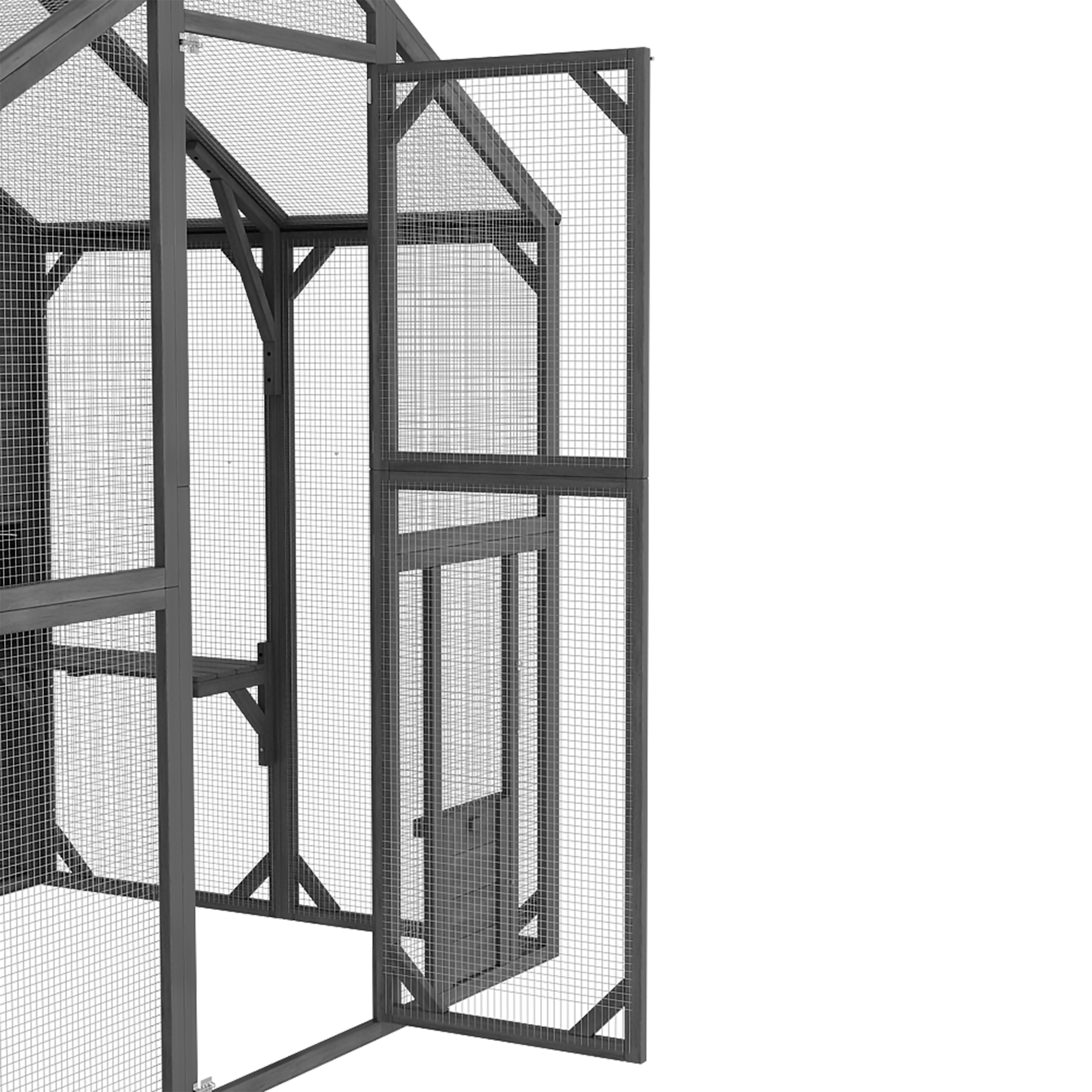 Large Outdoor Cat Enclosure with Cover and Multi-Level Design