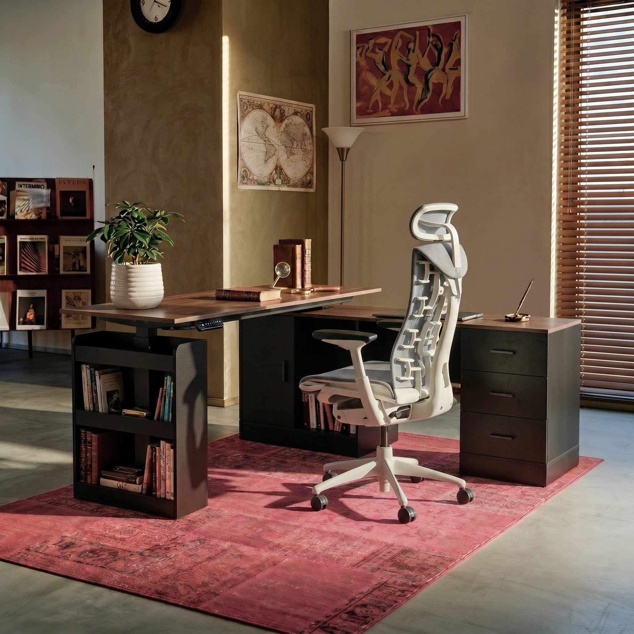 63 inches Modern Oak/Brown Standing Desk with Memory Preset Controller