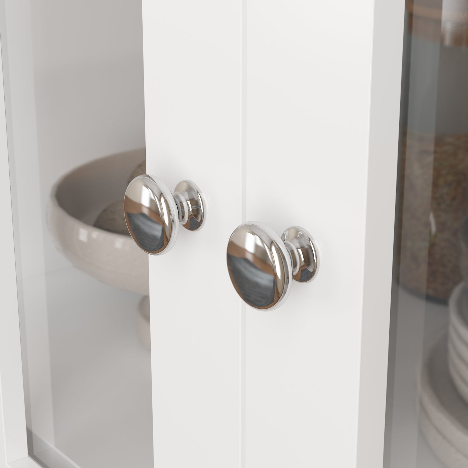 Buffet Sideboard Storage Cabinet Display Bookcase with 3-Tier Shelf