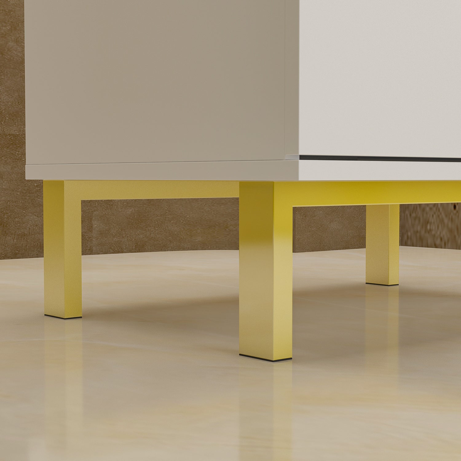 Nightstand with 2 Drawers End Table with Gold Metal Legs for Bedroom