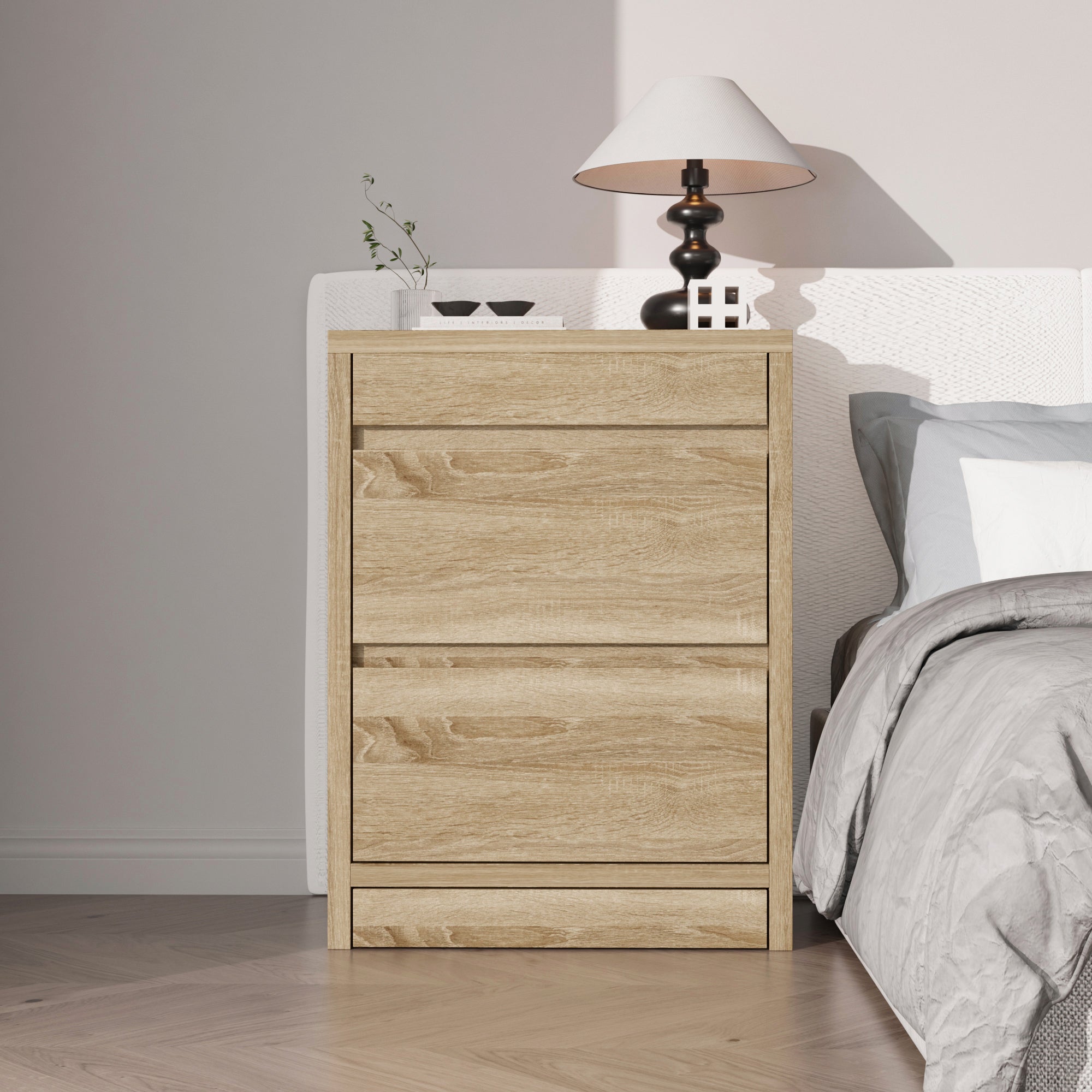 Lockable Smart Nightstand With Gun Drawer