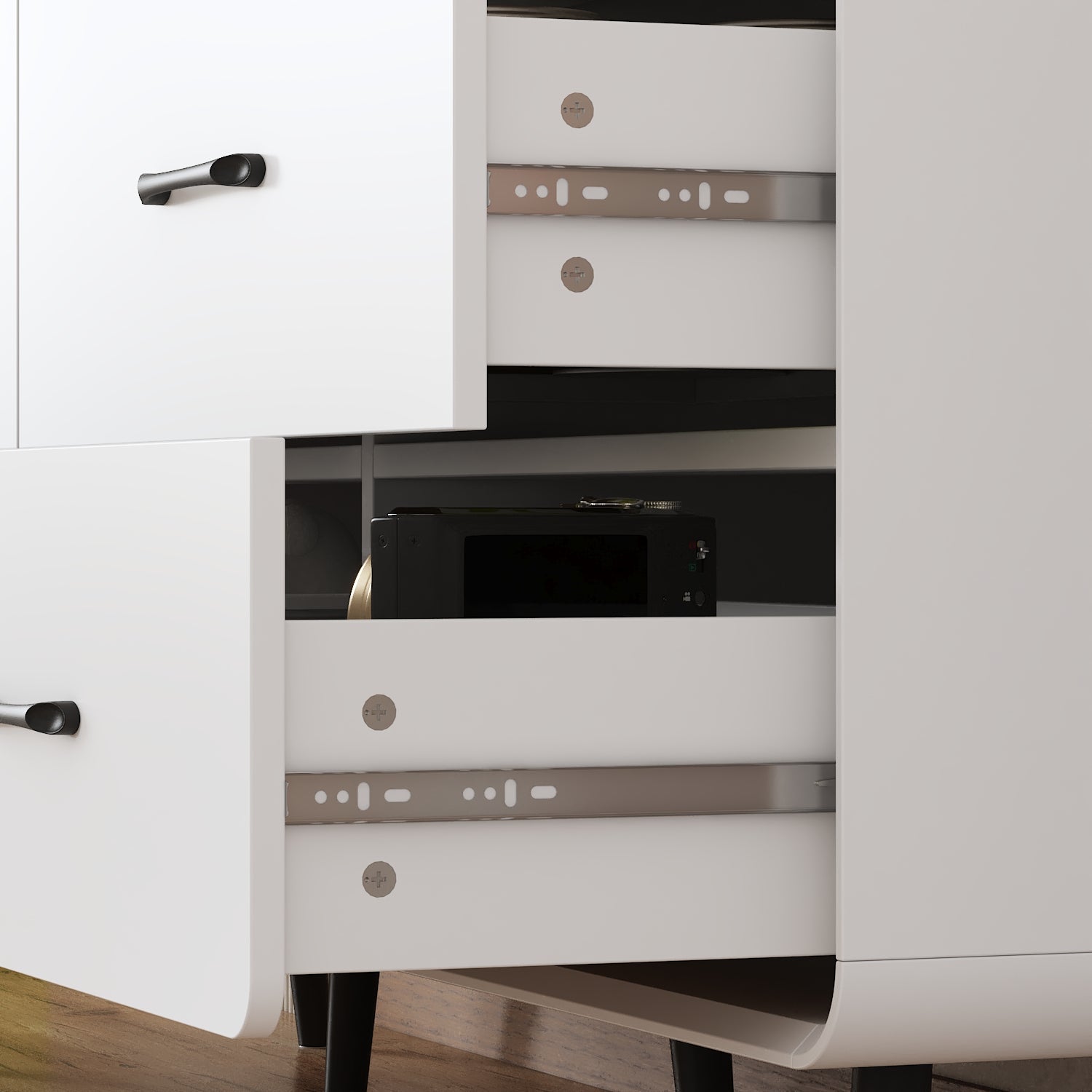 Nine Drawers Dresser With Metal Legs