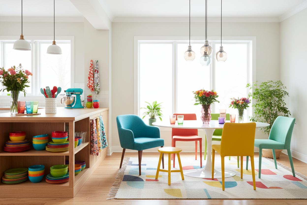 Brighten Your Home with Colorful Dining and Kitchen Sets