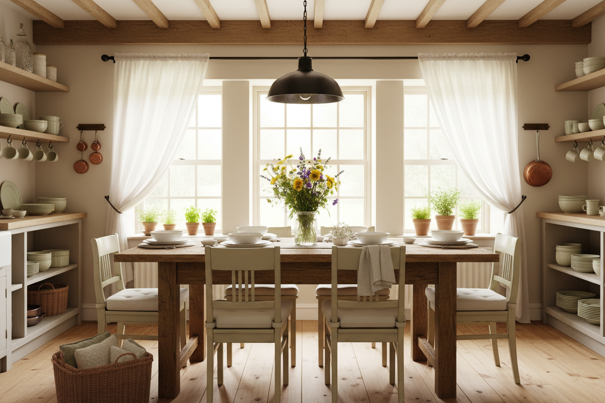 Charming Country Kitchen Tables and Dining Room Inspirations