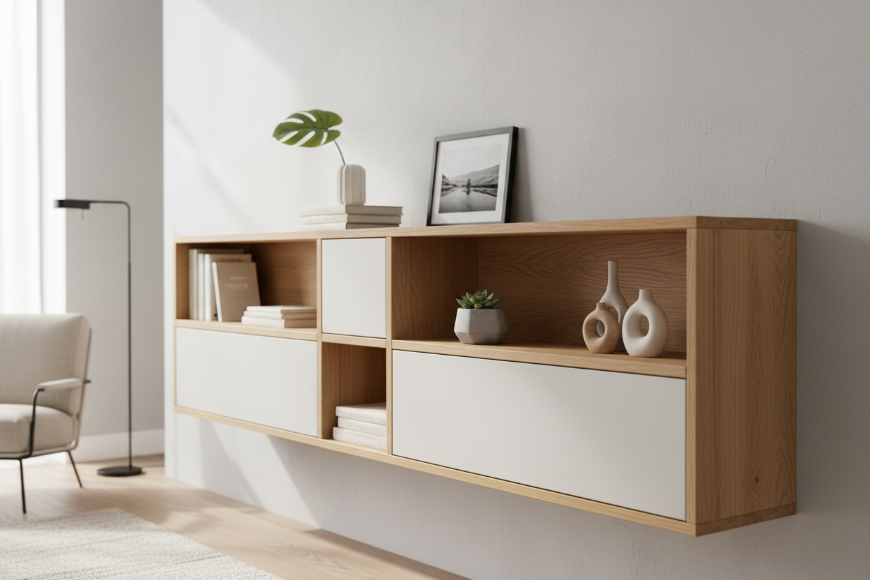 Clutter-Free and Elevated: The Ultimate Guide to Styling a Wall Bookshelf with Doors