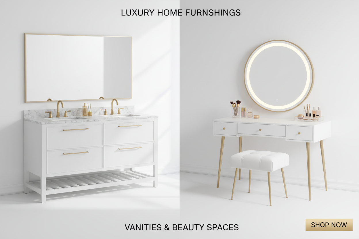 Discover Stylish Bathroom Vanities and Makeup Desks on eBay