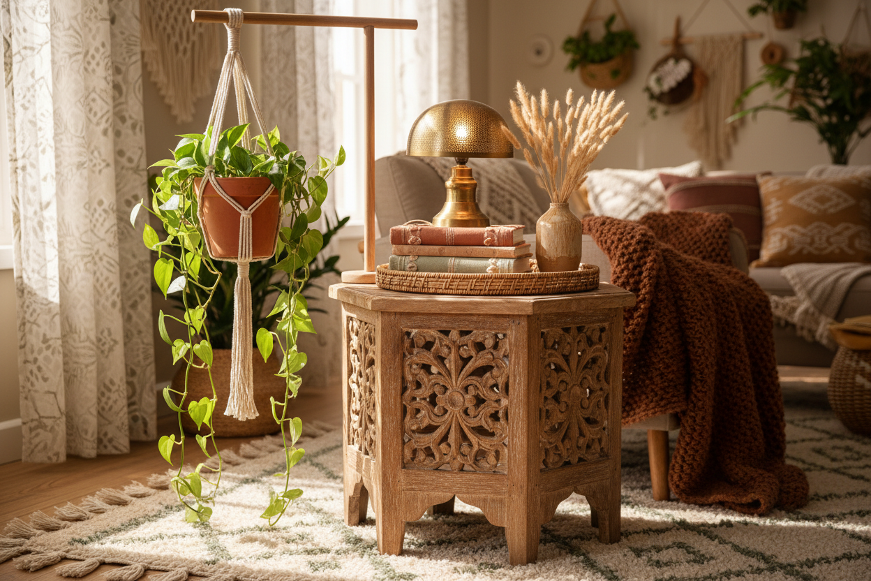 Eclectic Charm: How to Choose and Style the Perfect Boho Side Table