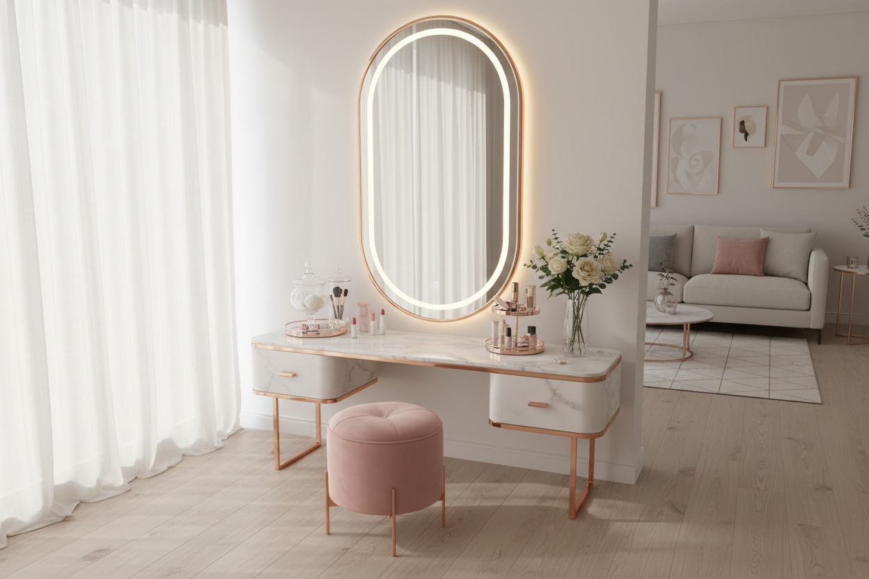 Elegant Floor Makeup Vanity Ideas for Stylish Living