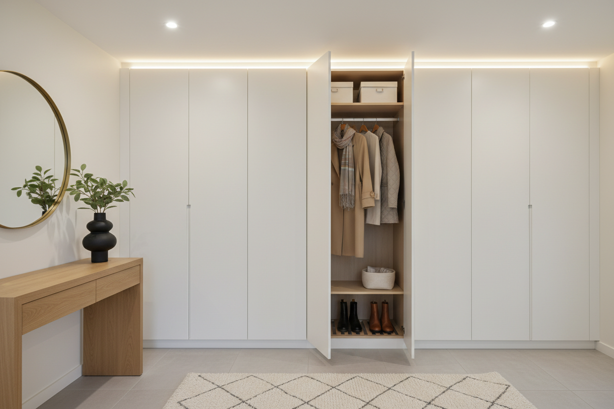 Elevate Your Foyer: Styling an Entryway Coat Closet with Doors