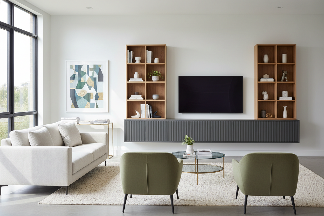 I Swapped My TV Stand for a Modern Wall Cabinet for Living Room Storage