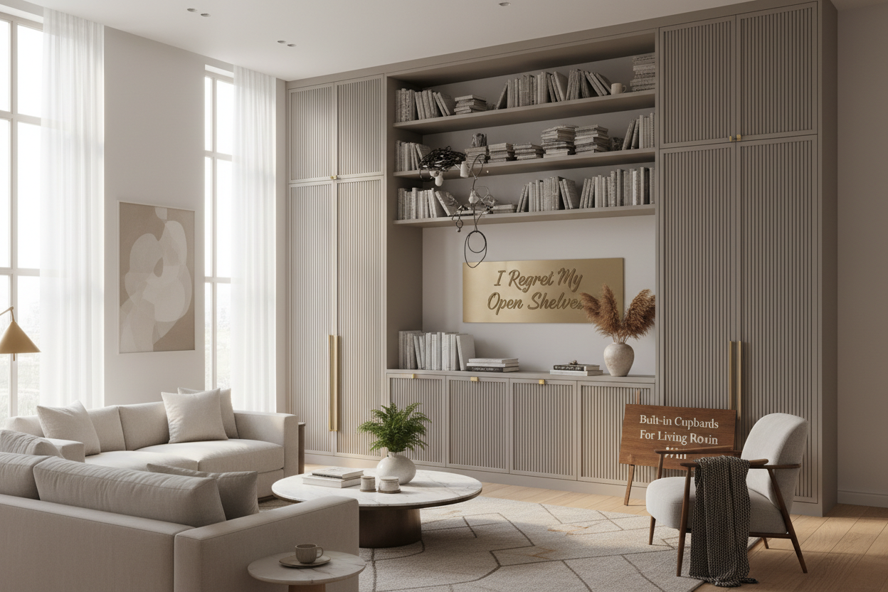 I Regret My Open Shelves (Built In Cupboards For Living Room Win)