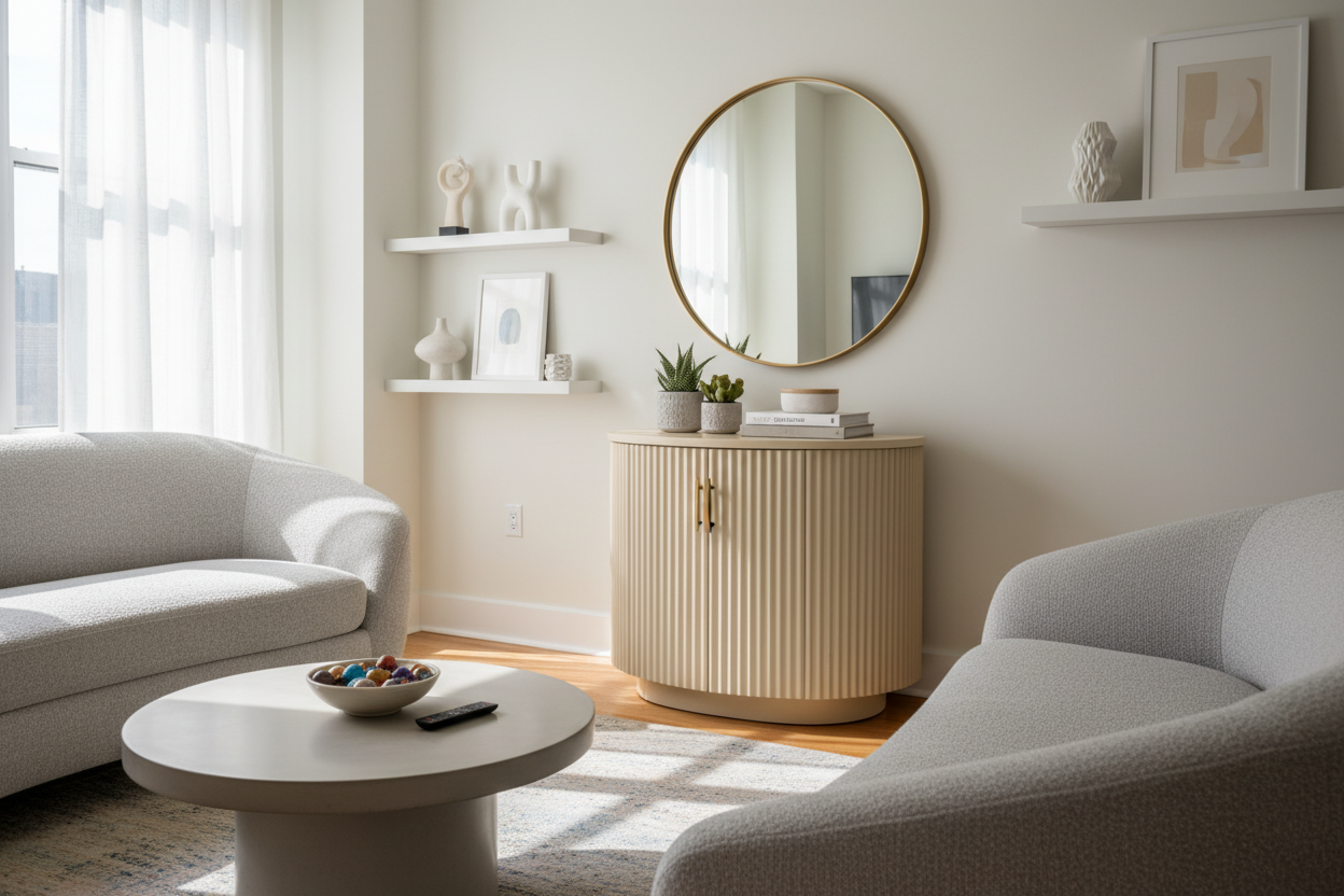 I'm Convinced a Round Accent Cabinet Will Fix Your Clunky Layout