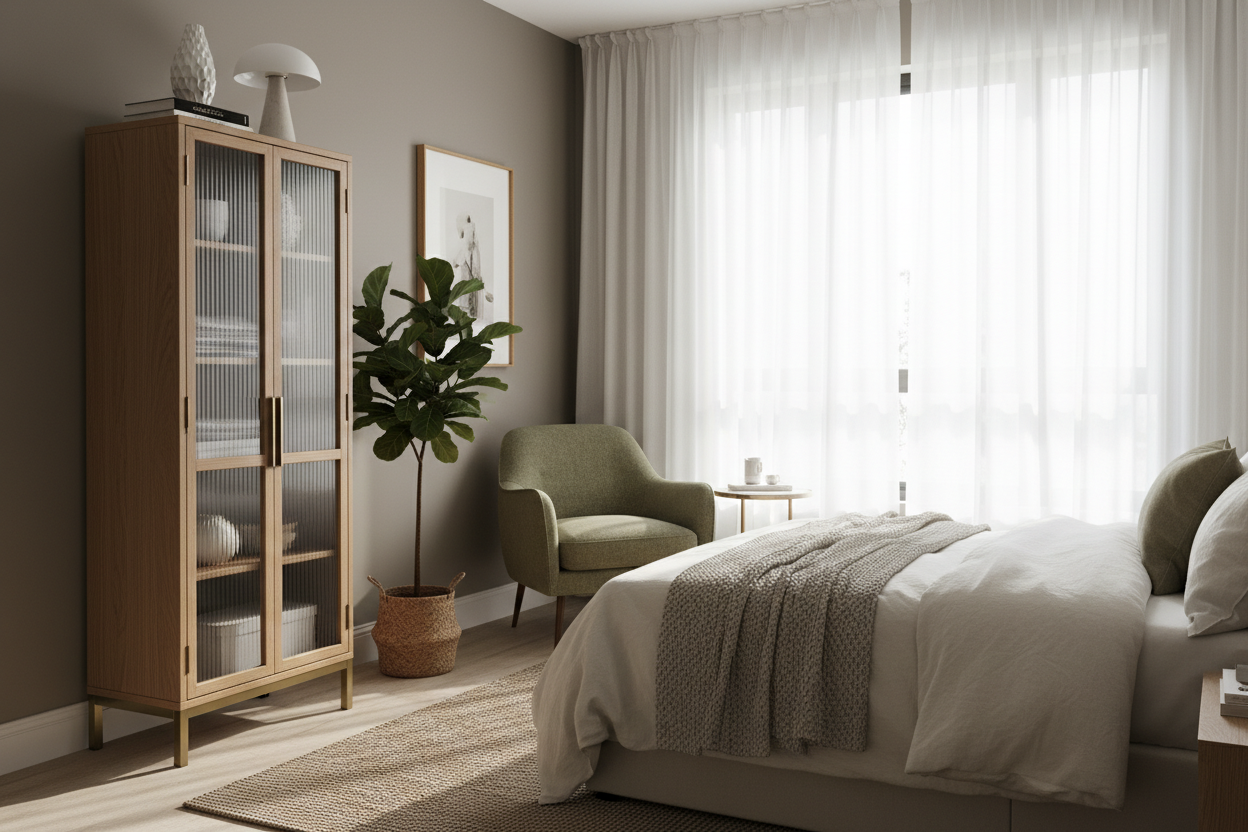 I Swapped My Dresser for an Accent Cabinet Narrow Enough to Walk Past