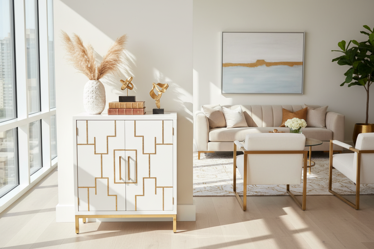 The 3 Rules for Making a Gold and White Cabinet Look Expensive