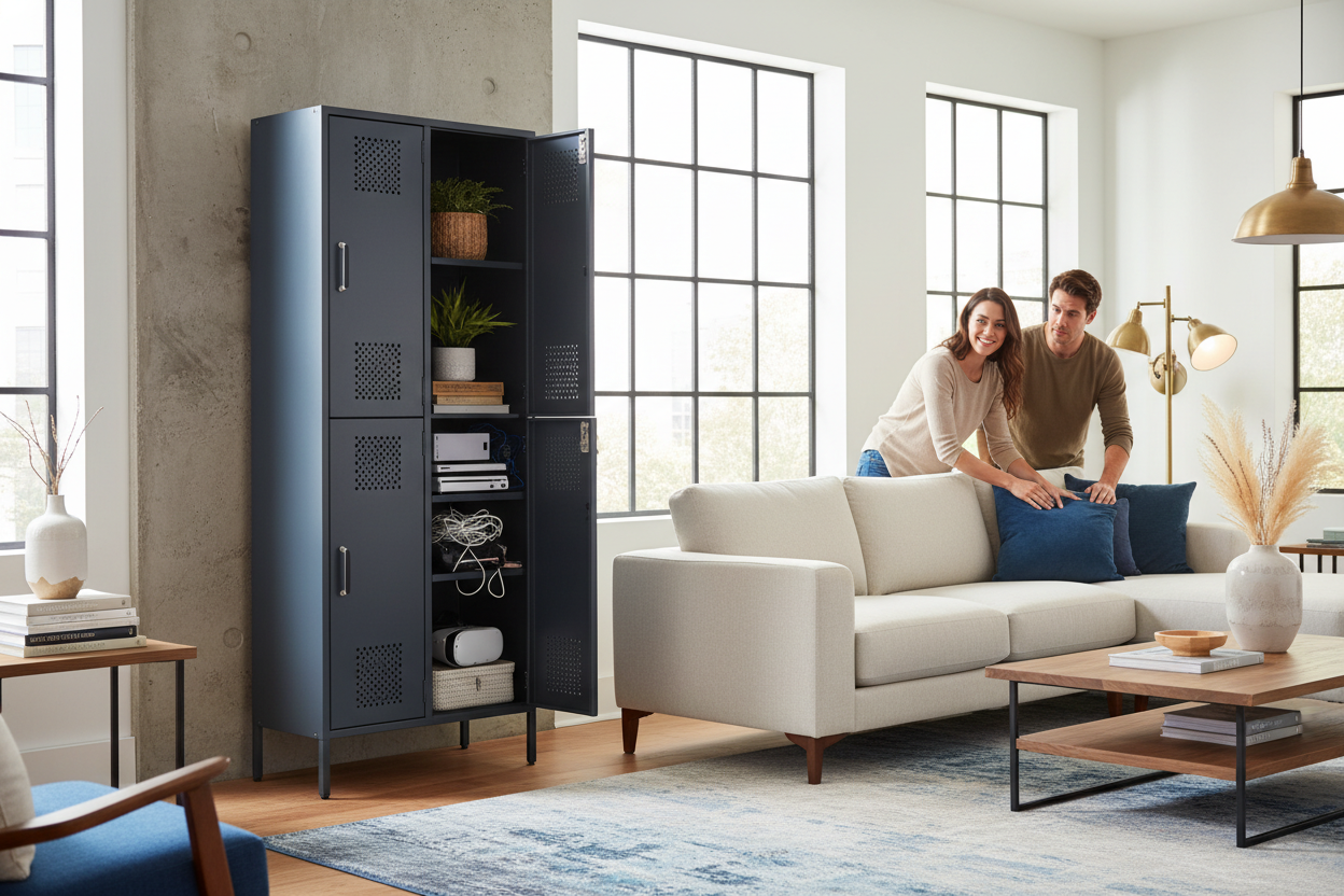 I Hid All My Husband's Gaming Gear in a Modern Locker Cabinet