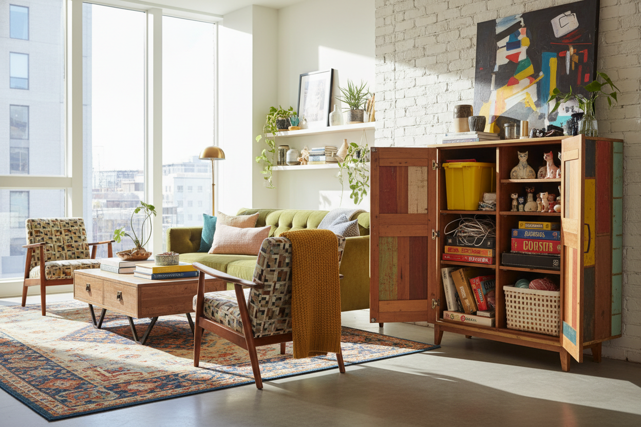 I Bought a Funky Storage Cabinet Just to Hide My Ugliest Stuff