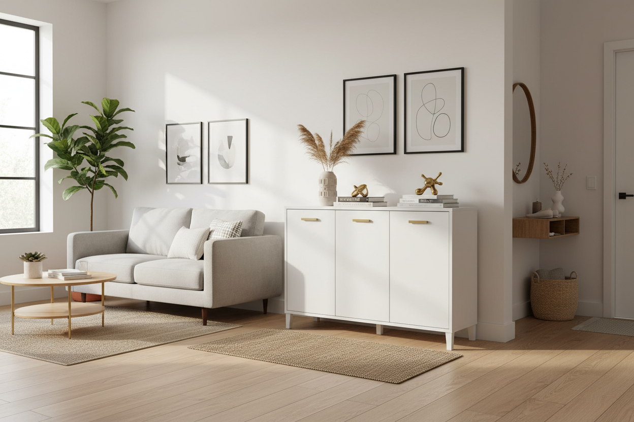 Your Blank Wall Needs a 40 Inch High Storage Cabinet, Not a Console