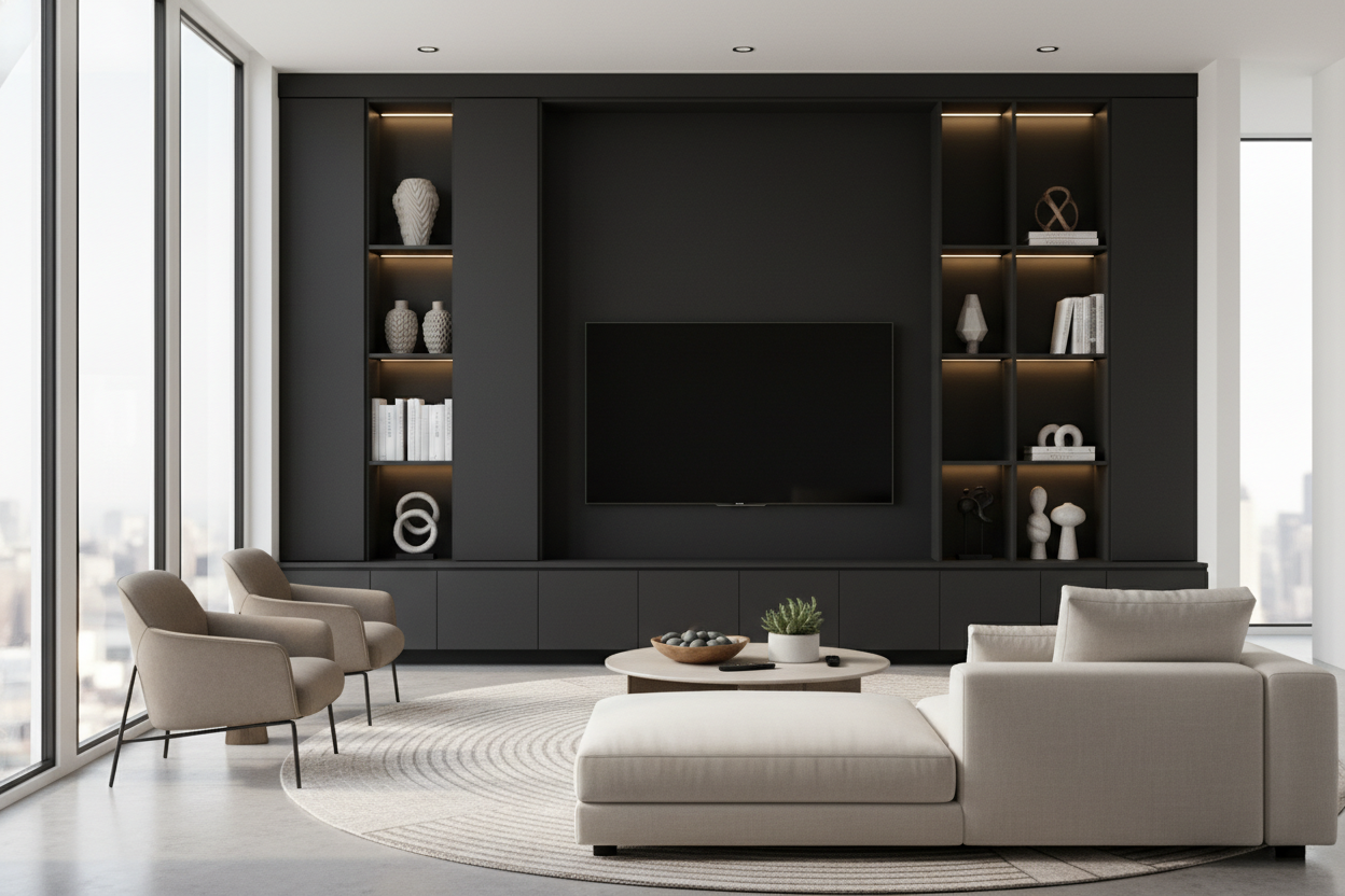How Black Accent Cabinets Fixed My 'Floating TV' Problem