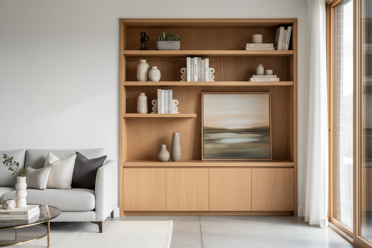 How to Style an Oak Storage Cabinet Without Looking Like the 90s